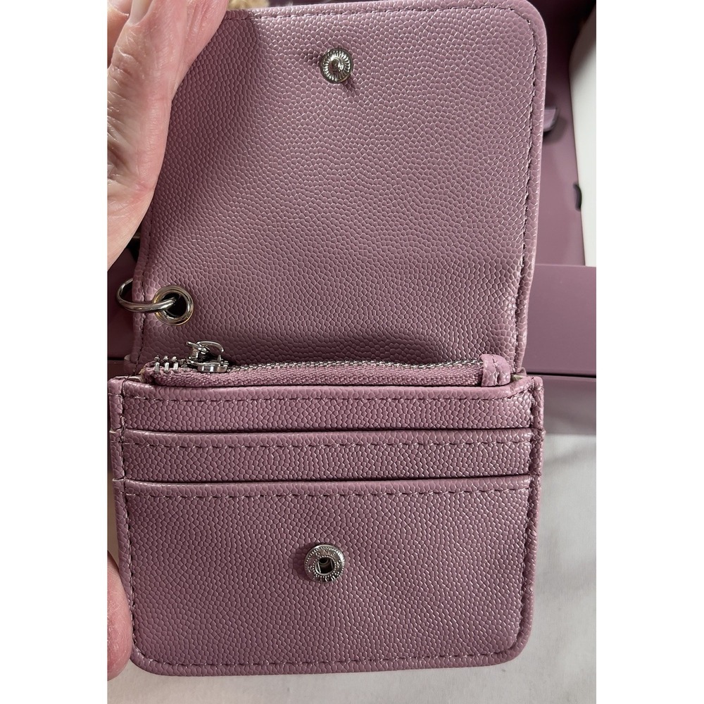 Steve Madden Bwren Card Case And Bag Charms‎ Dog Gift Set Cosmetic Pink Quilted - Picture 5 of 9